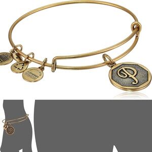 ALEX & ANI•gold initial “P” bangle bracelet NWT